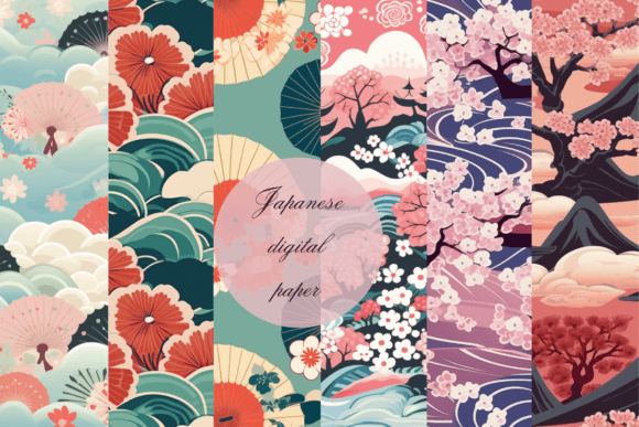 Download Japanese Pattern Digital Papers Pack - Digital papers pack Collection