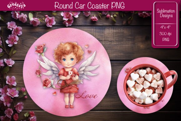 Download Round Coaster Sublimation Valentine - Sublimation valentine Collection