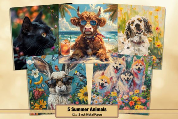 Download Summer Animals Digital Papers Pack 78 - Digital papers pack Collection
