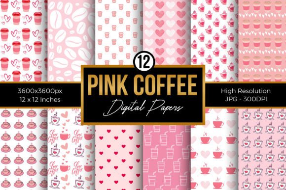 Download Pink Coffee Digital Papers Pack - Digital papers pack Collection