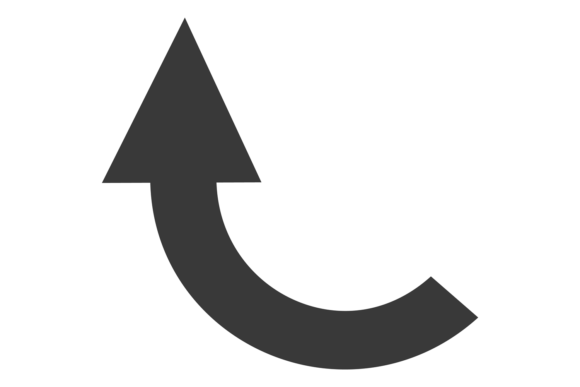 Download Curved Up Arrow. Left Pointing Sign. Ret - Curved Collection