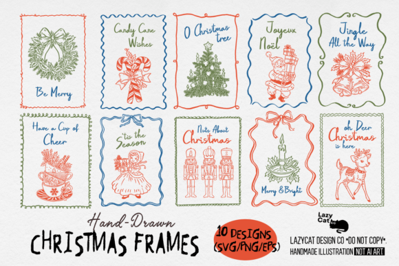 Download Christmas Frame Hand-drawn SVG Bundle - Frame Collection