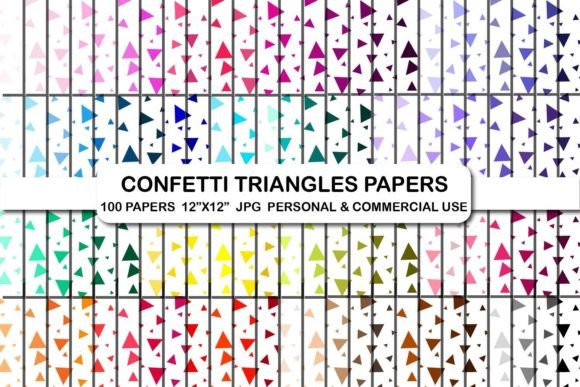Download Confetti Triangles Digital Papers Pack - Digital papers pack Collection