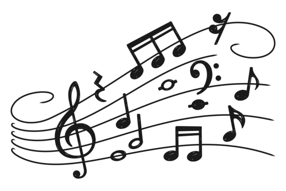 Download Music Notes on Curved Staff. Melody Wave - Curved Collection