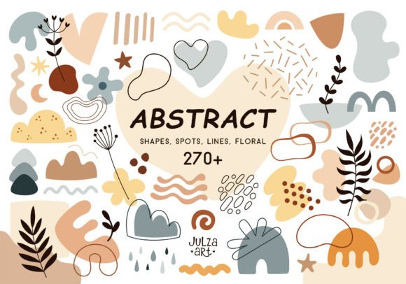Download Boho Abstract Shapes Clipart Bundle - Abstract Collection