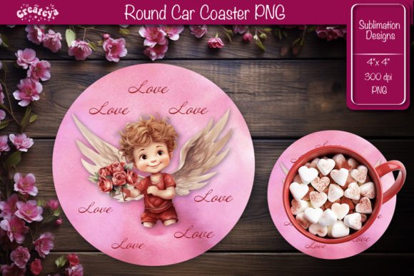 Download Round Coaster Sublimation Valentine - Sublimation valentine Collection