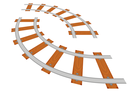 Download Railway Turn Element. Train Track Curved - Curved Collection