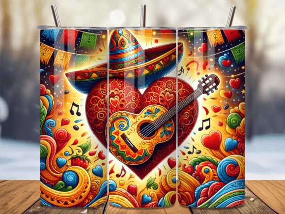 Download Valentine Fiesta Guitar Sombrero Tumbler - Guitar Collection