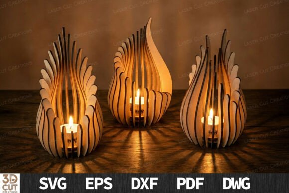 Download Flame Lantern Bundle SVG Laser Cut - Lantern Collection