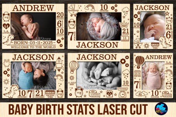 Download Baby Announcement Photo Frame Laser Cut - Frame Collection